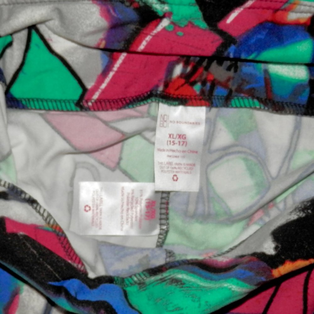 WOMEN'S NO BOUNDARIES COLORFUL PRINT LEGGINGS * SIZE XL * NEW WITHOUT TAGS * - Picture 4 of 4